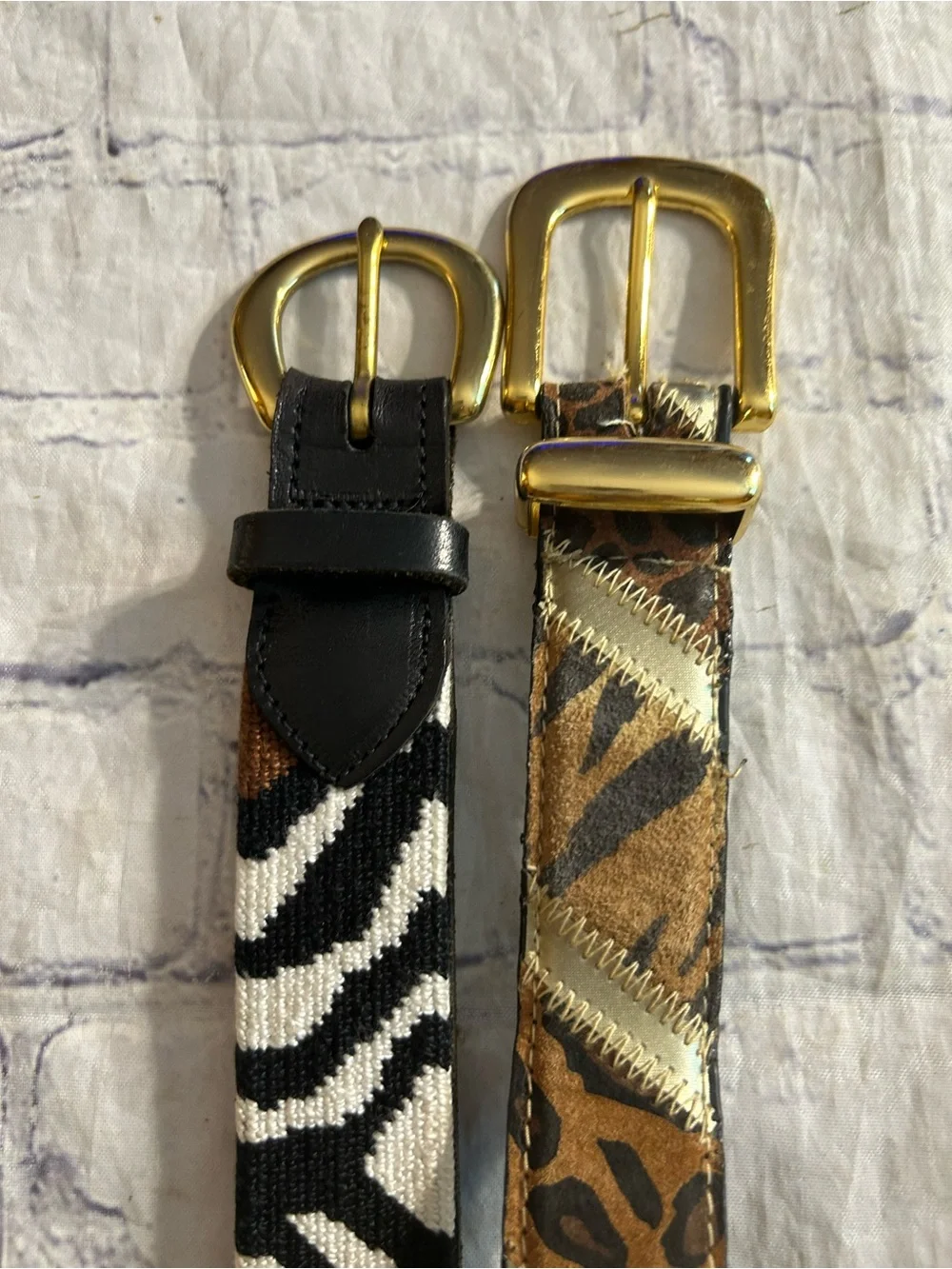 DBU MULTI ANIMAL PRINT LEATHER AND MULTI ANIMAL PRINT LEATHER BELTS (2) ARTSY